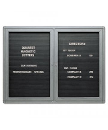 Enclosed Bulletin Board, Natural Cork/fiberboard, 72 X 48, Silver Aluminum Frame