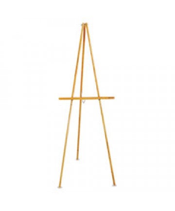 Lightweight Tripod Floor Easel, 64" High, Natural Oak