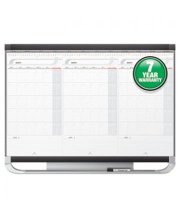 PRESTIGE 2 TOTAL ERASE 3-MONTH CALENDAR BOARD, 36 X 24, WHITE, GRAPHITE FRAME