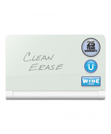 Evoque Magnetic Glass Marker Board With Black Aluminum Frame, 39 X 22, White