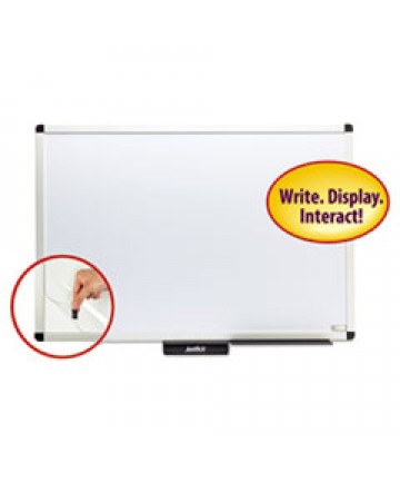 Invisamount Magnetic Glass Marker Board, Frameless, 74" X 42", White Surface