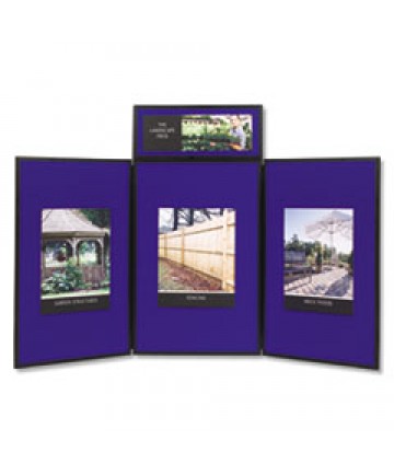 Prestige Plus Magnetic Fabric Bulletin Board, 48 X 36, Mahogany Frame