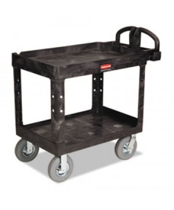 HEAVY-DUTY UTILITY CART, TWO-SHELF, 25.88W X 45.25D X 37.13H, BLACK