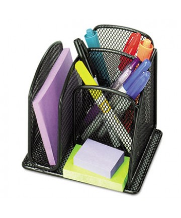 Onyx Mini Organizer With Three Compartments, Black, 6 X 5 1/4 X 5 1/4