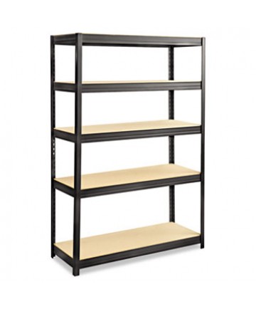 Boltless Steel/particleboard Shelving, Five-Shelf, 48w X 18d X 72h, Black