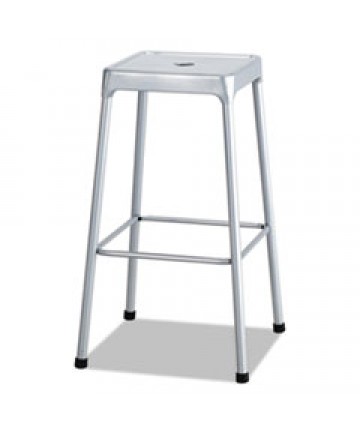 BAR-HEIGHT STEEL STOOL, 29" SEAT HEIGHT, SUPPORTS UP TO 250 LBS., BLACK SEAT/BLACK BACK, BLACK BASE
