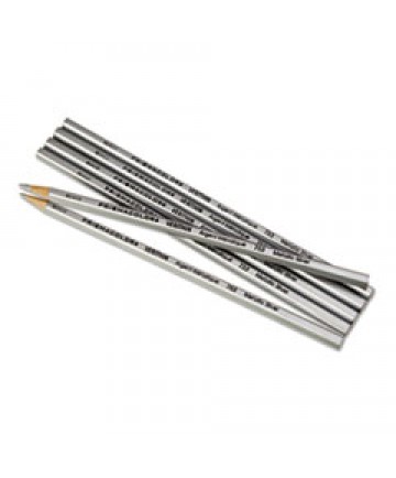 VERITHIN SMEAR-PROOF COLORED PENCILS, 2 MM, METALLIC SILVER LEAD, METALLIC SILVER BARREL, DOZEN