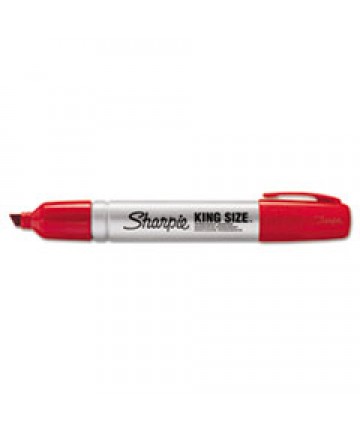 KING SIZE PERMANENT MARKER, BROAD CHISEL TIP, RED, DOZEN