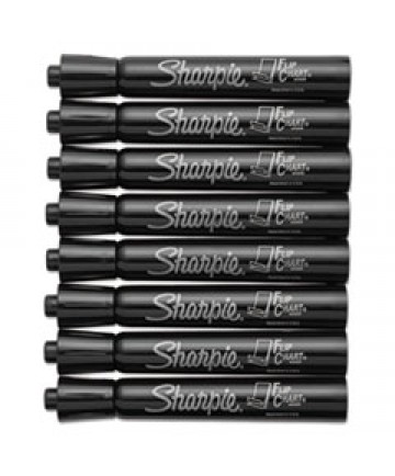 FLIP CHARTMARKER, BROAD BULLET TIP, BLACK, 8/PACK