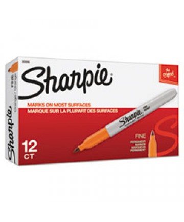 FINE TIP PERMANENT MARKER, ORANGE, DOZEN
