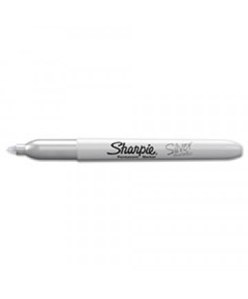 METALLIC FINE POINT PERMANENT MARKERS, BULLET TIP, SILVER, DOZEN