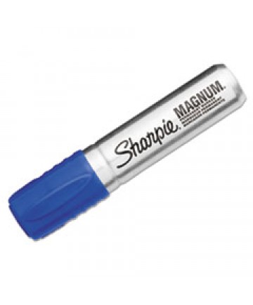 MAGNUM PERMANENT MARKER, BROAD CHISEL TIP, BLUE