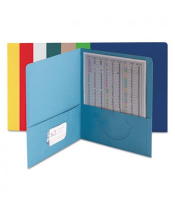 Two-Pocket Folder, Textured Paper, Assorted, 25/box