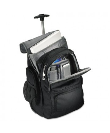 Rolling Backpack, 14 X 8 X 21, Black/charcoal