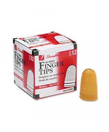 Rubber Finger Tips, 12 (medium-Large), Amber, Dozen