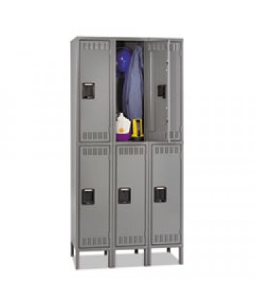 Three Wide Closed Locker Base, 36w X 18d X 6h, Sand