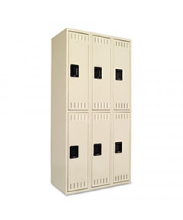 Double Tier Locker, Single Stack, 12w X 18d X 72h, Medium Gray