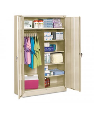 Assembled Jumbo Steel Storage Cabinet, 48w X 24d X 78h, Black
