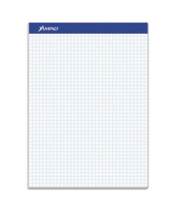 QUAD DOUBLE SHEET PAD, 4 SQ/IN QUADRILLE RULE, 8.5 X 11.75, WHITE, 100 SHEETS