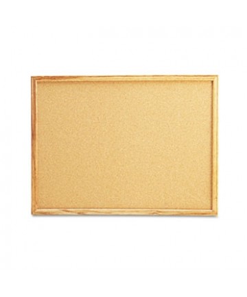 Cork Board With Oak Style Frame, 24 X 18, Natural, Oak-Finished Frame