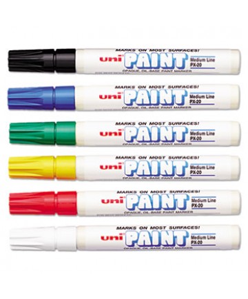 PERMANENT MARKER, MEDIUM BULLET TIP, ASSORTED COLORS, 6/SET