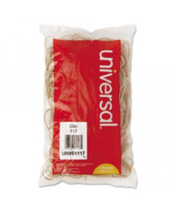 RUBBER BANDS, SIZE 107, 0.06" GAUGE, BEIGE, 1 LB BOX, 40/PACK