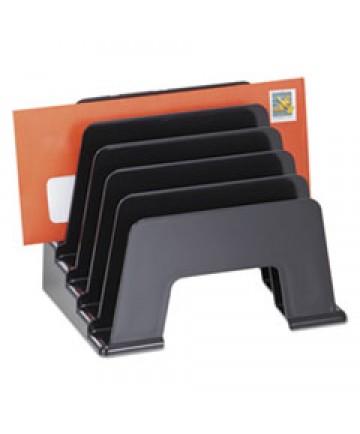 RECYCLED PLASTIC SIDE LOAD DESK TRAYS, 2 SECTIONS, LEGAL SIZE FILES, 16.25" X 9" X 2.75", BLACK