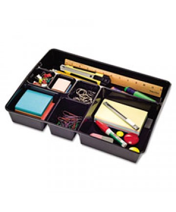 Rotary Desk Organizer, 11 Compartments, 8 3/4 Dia X 5 3/8, Black