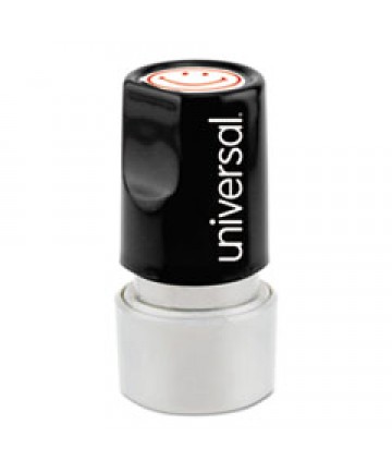 Round Message Stamp, Check Mark, Pre-Inked/re-Inkable, Red
