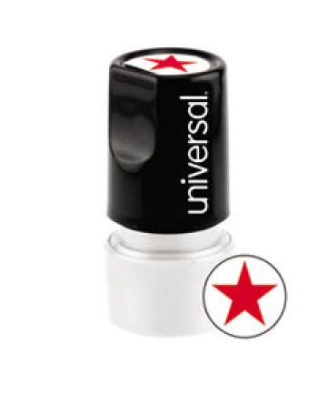 Round Message Stamp, Smiley Face, Pre-Inked/re-Inkable, Red
