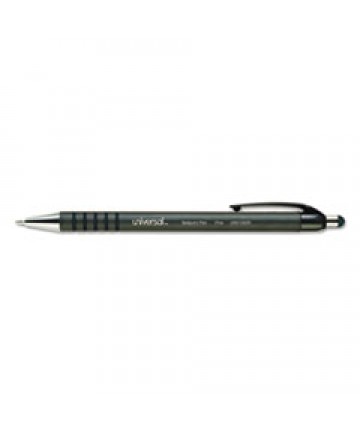 RETRACTABLE BALLPOINT PEN, FINE 0.7MM, BLACK INK/BARREL, DOZEN