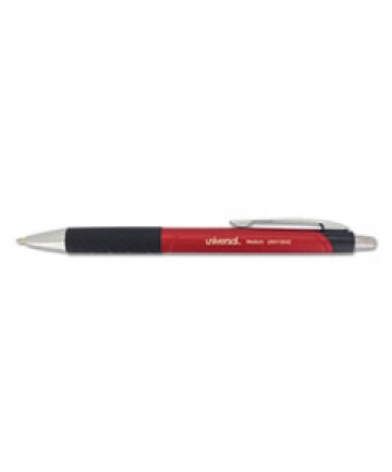 COMFORT GRIP RETRACTABLE BALLPOINT PEN, MEDIUM 1MM, RED INK/BARREL, DOZEN