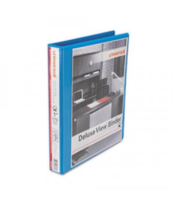 DELUXE ROUND RING VIEW BINDER, 3 RINGS, 1" CAPACITY, 11 X 8.5, BLACK