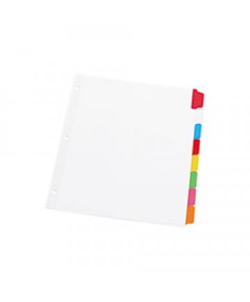 DELUXE WRITE-ON/ERASABLE TAB INDEX, 5-TAB, 11 X 8.5, WHITE, 1 SET