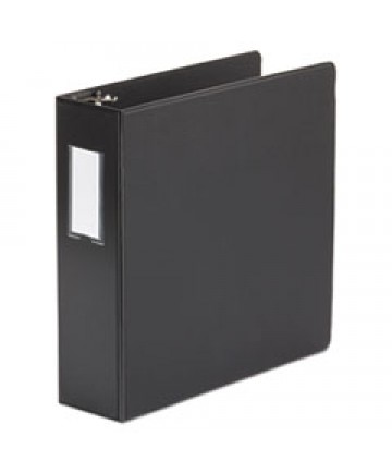 ECONOMY NON-VIEW ROUND RING BINDER, 3 RINGS, 1.5" CAPACITY, 11 X 8.5, BLACK