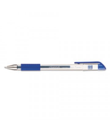 COMFORT GRIP STICK GEL PEN, MEDIUM 0.7MM, BLUE INK, CLEAR BARREL, DOZEN