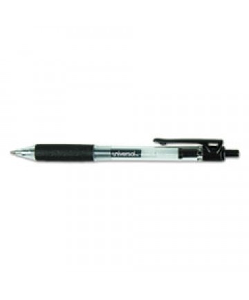 COMFORT GRIP RETRACTABLE GEL PEN, 0.7MM, BLACK INK, CLEAR/BLACK BARREL, 36/PACK