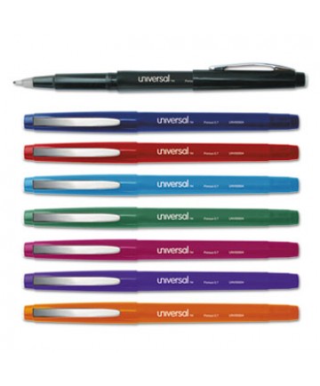 STICK POROUS POINT PEN, MEDIUM 0.7MM, ASSORTED INK/BARREL, 8/PACK