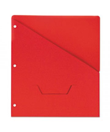 TWO-POCKET PORTFOLIOS WITH TANG FASTENERS, 11 X 8 1/2, RED, 25/BOX