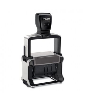 TRODAT PROFESSIONAL 12-MESSAGE STAMP, DATER, SELF-INKING, 2.25 X 0.38, BLACK