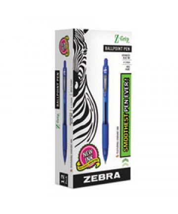 Z-GRIP RETRACTABLE BALLPOINT PEN, MEDIUM 1 MM, BLUE INK, CLEAR BARREL, DOZEN