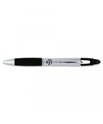 Z-GRIP MAX RETRACTABLE BALLPOINT PEN, 1MM, BLACK INK, SILVER BARREL, DOZEN