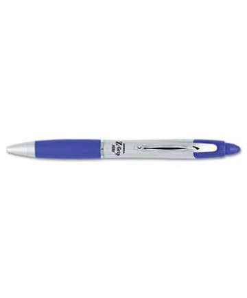 Z-GRIP MAX RETRACTABLE BALLPOINT PEN, MEDIUM 1MM, BLUE INK, SILVER BARREL, DOZEN