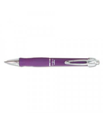 GR8 RETRACTABLE GEL PEN, MEDIUM 0.7MM, VIOLET INK, VIOLET/SILVER BARREL, DOZEN