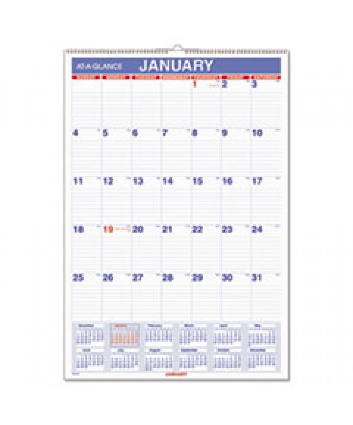 Horizontal Reversible/Erasable Wall Planner, 48 X 32, White/Blue Sheets, 12-Month  Jan To Dec 2024 Bundle Of 2 Each - View #14