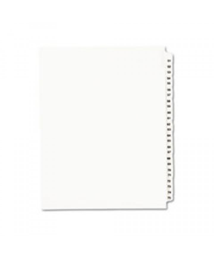 Preprinted Legal Exhibit Side Tab Index Dividers, Avery Style, 25-Tab, 51 to 75, 11 x 8.5, White, 1 Set, (1332)