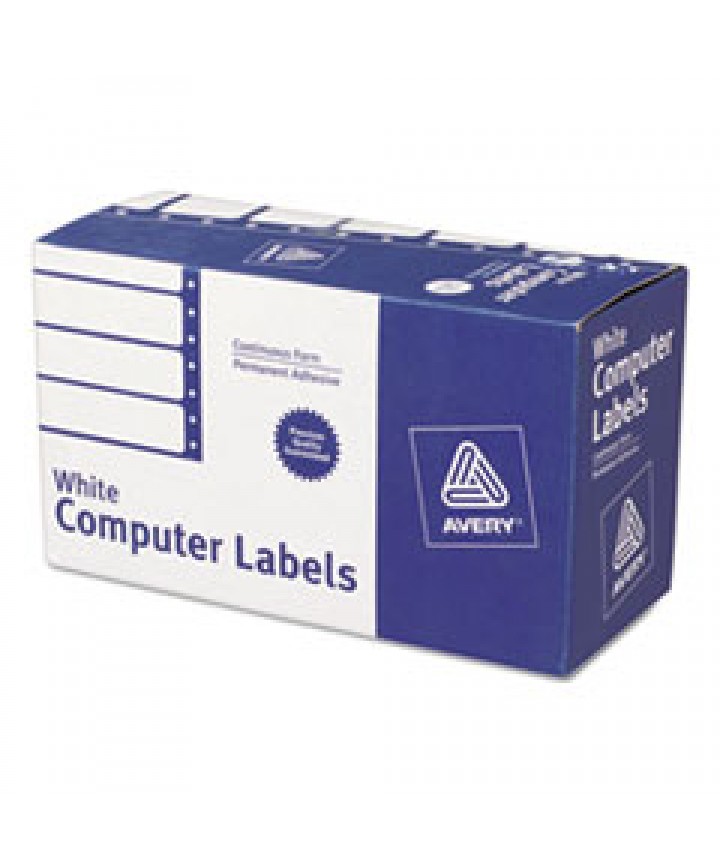 Dot Matrix Printer Mailing Labels, Pin-Fed Printers, 1.94 x 4, White, 5,000/Box