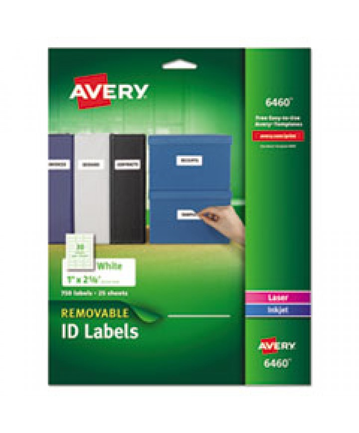 Removable Multi-Use Labels, Inkjet/Laser Printers, 1 x 2.63, White, 30/Sheet, 25 Sheets/Pack