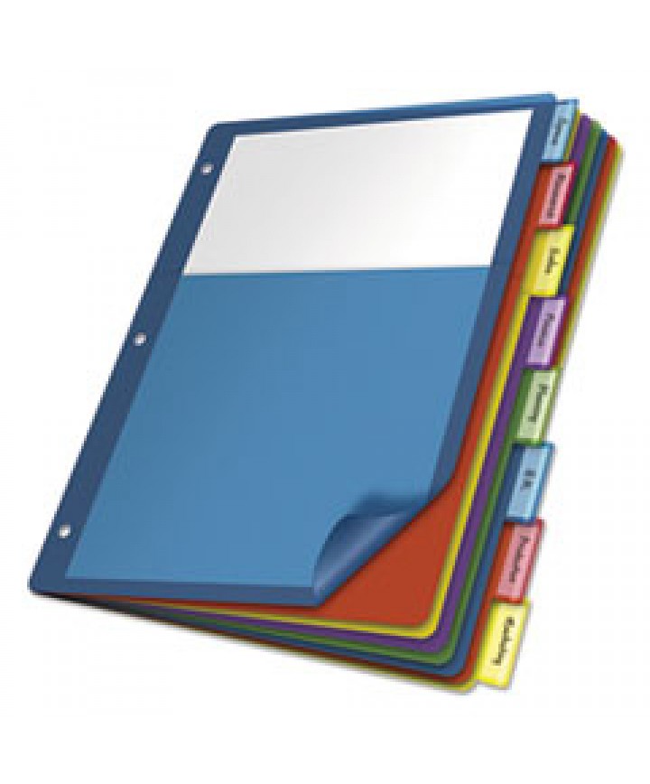 Poly Index Dividers, 8-Tab, 11 x 8.5, Assorted, 4 Sets