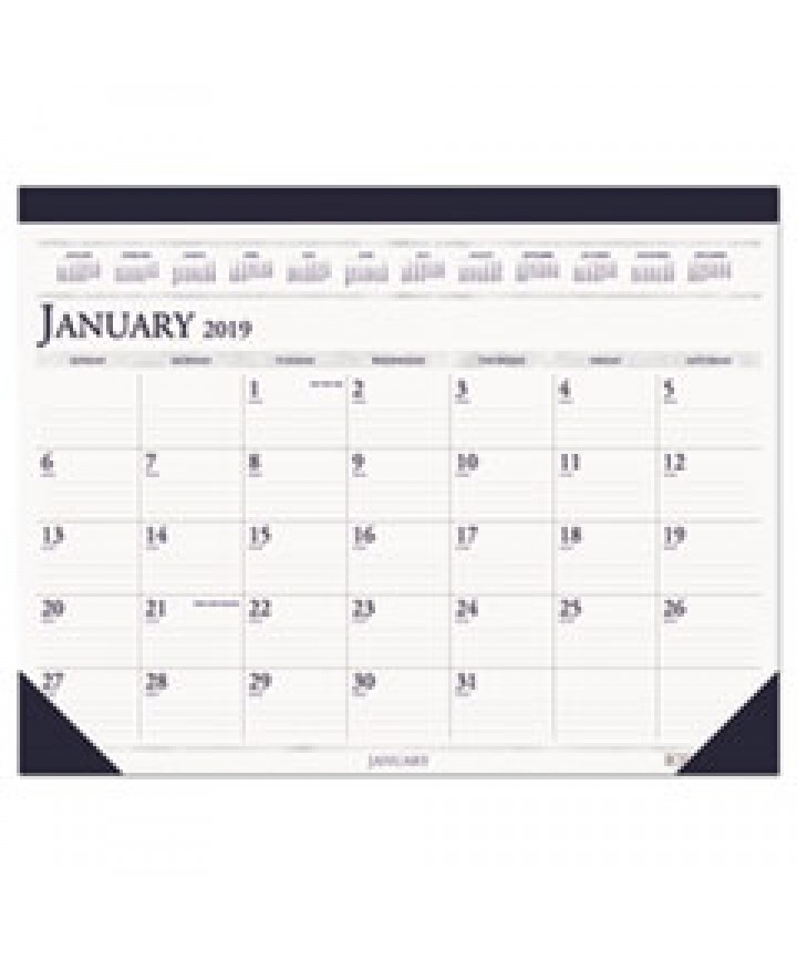 RECYCLED TWO COLOR MONTHLY DESK PAD CALENDAR 22 X 17 2021